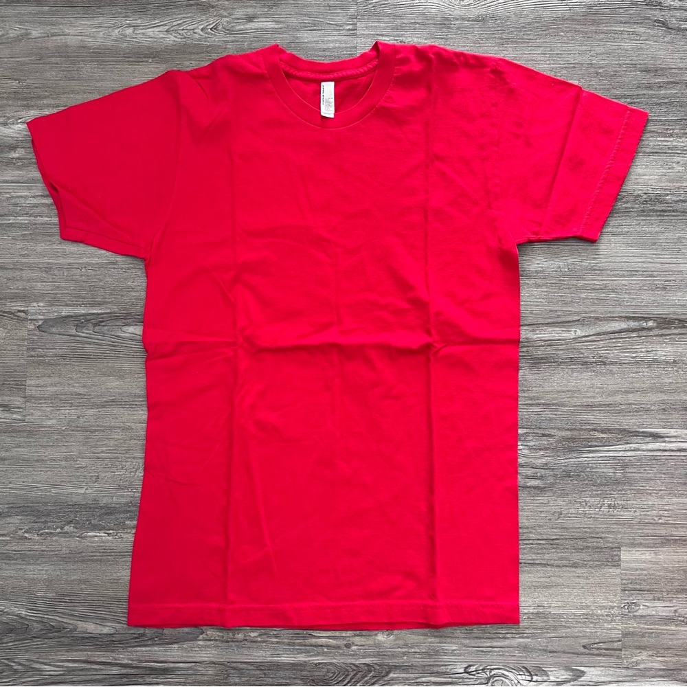 American Apparel Unisex Short Sleeve T-Shirt Red Size M Made In USA Cotton